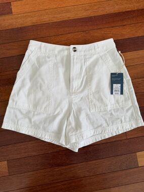 Target Cream High-Waist Utility Shorts with Front Pockets